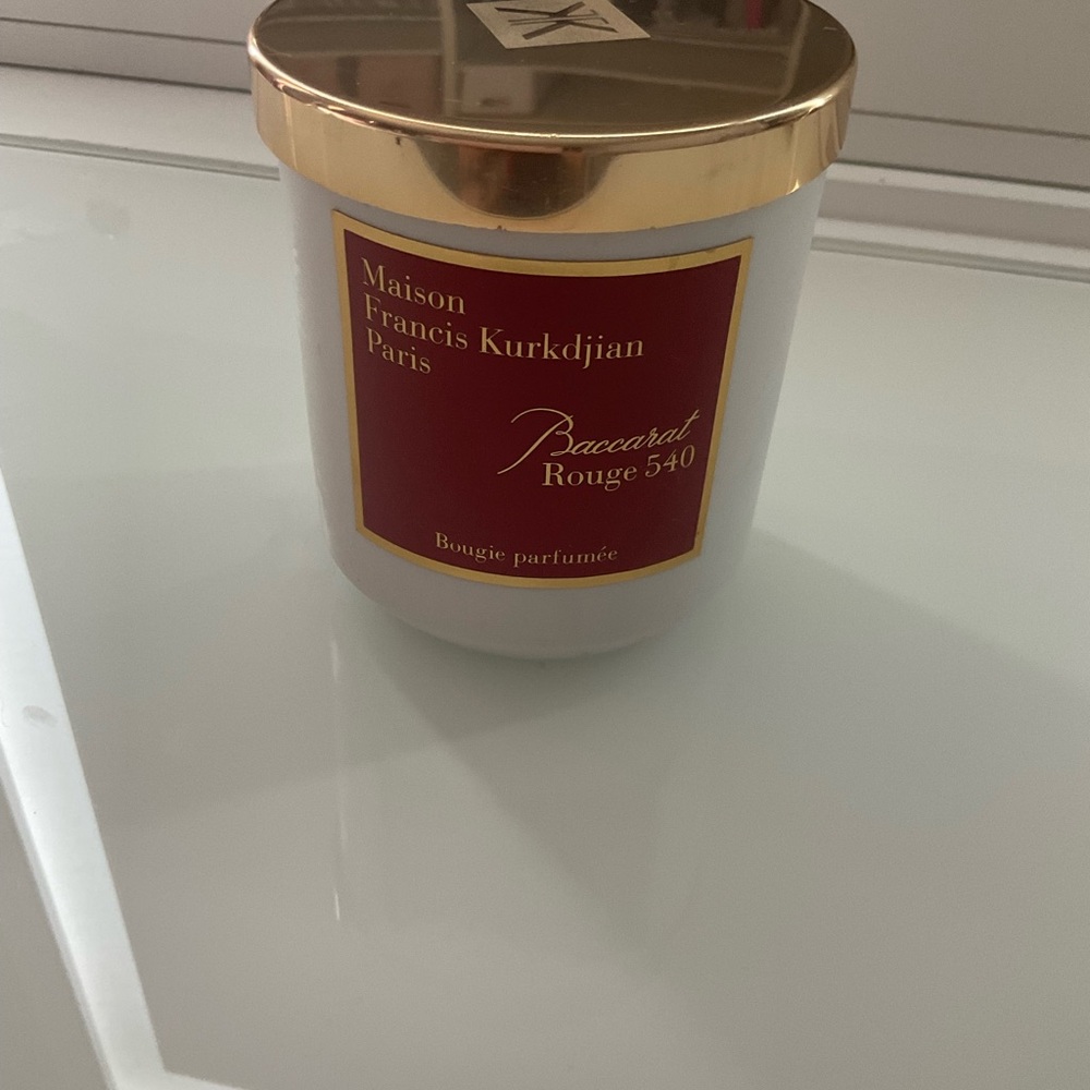 Maison Francis Kurkdjian Baccarat Rouge 540 Candle with Red and Gold Accents